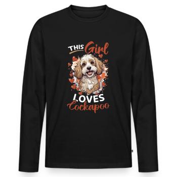 Cockapoo chien race animal de compagnie cette fille aime Cockapoo - T-shirt manches longues Premium bio Homme - noir - Devant - Nico (187cm)