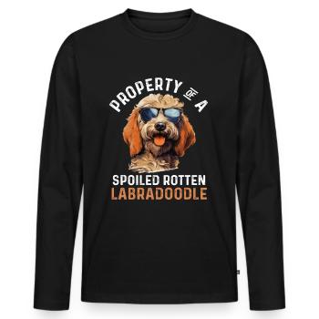 Labradoodle Dog Breed Pet Property of a spoiled - Men's Premium Organic Long Sleeve Shirt - black - Front - Nico (187cm)