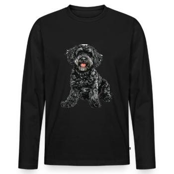 Schnoodle Snoodle Dog Breed Pet Cute Graphic - Men's Premium Organic Long Sleeve Shirt - black - Front - Nico (187cm)