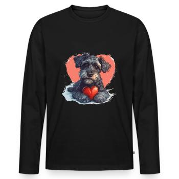 Schnoodle Snoodle Dog Breed Pet Cute Graphic - Men's Premium Organic Long Sleeve Shirt - black - Front - Nico (187cm)