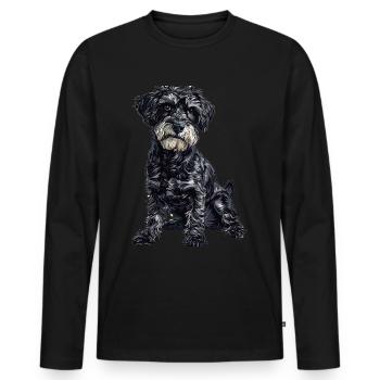 Schnoodle Snoodle Dog Breed Pet Cute Graphic - Men's Premium Organic Long Sleeve Shirt - black - Front - Nico (187cm)