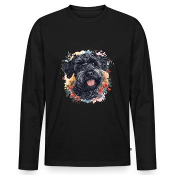 Schnoodle Snoodle Dog Breed Pet Cute Graphic - Men's Premium Organic Long Sleeve Shirt - black - Front - Nico (187cm)
