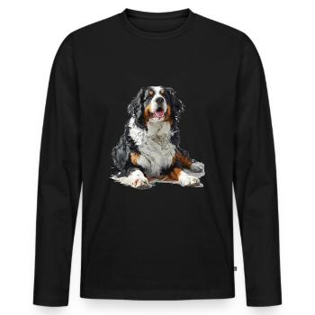 Bernedoodle chien race animal mignon Bernedoodle graphique - T-shirt manches longues Premium bio Homme - noir - Devant - Nico (187cm)