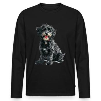 Schnoodle Snoodle Dog Breed Pet Cute Graphic - Men's Premium Organic Long Sleeve Shirt - black - Front - Nico (187cm)