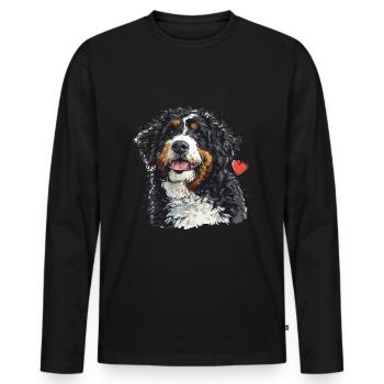 Bernedoodle chien race animal mignon Bernedoodle graphique - T-shirt manches longues Premium bio Homme - noir - Devant - Nico (187cm)