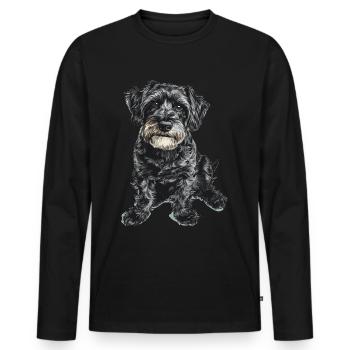 Schnoodle Snoodle Dog Breed Pet Cute Graphic - Men's Premium Organic Long Sleeve Shirt - black - Front - Nico (187cm)