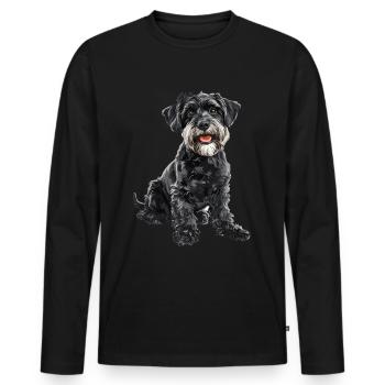 Schnoodle Snoodle Dog Breed Pet Cute Graphic - Men's Premium Organic Long Sleeve Shirt - black - Front - Nico (187cm)
