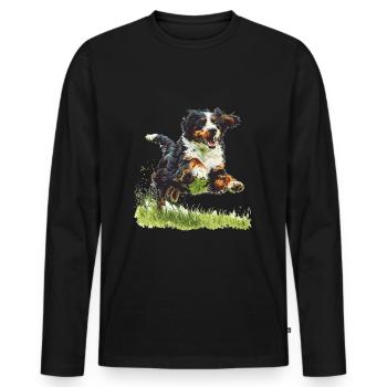 Bernedoodle chien race animal mignon Bernedoodle graphique - T-shirt manches longues Premium bio Homme - noir - Devant - Nico (187cm)