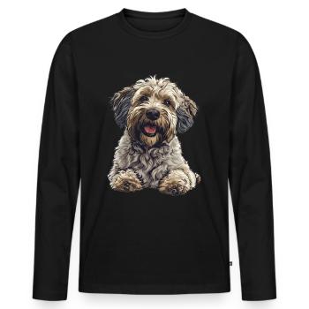 Schnoodle Snoodle Dog Breed Pet Cute Graphic - Men's Premium Organic Long Sleeve Shirt - black - Front - Nico (187cm)