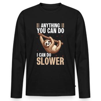 Paresseux paresseux : tout ce que tu peux faire, je peux le faire plus lentement - T-shirt manches longues Premium bio Homme - noir - Devant - Nico (187cm)