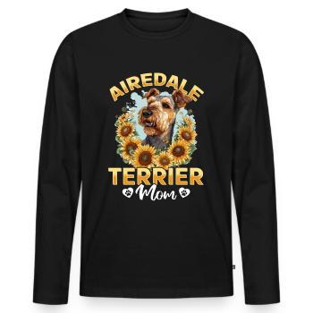 Airedale Terrier Dog Breed Airedale Terrier Mom - Männer Premium Bio Langarmshirt - Schwarz - Vorne - Nico (187cm)