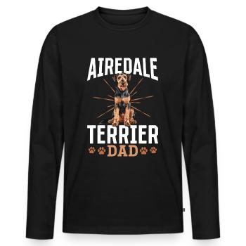 Airedale Terrier Dog Breed Airedale Terrier Dad - Männer Premium Bio Langarmshirt - Schwarz - Vorne - Nico (187cm)