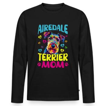 Airedale Terrier Dog Breed Airedale Terrier Girl - Männer Premium Bio Langarmshirt - Schwarz - Vorne - Nico (187cm)