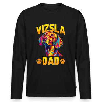 Hungarian Magyar Vizsla Dog Breed Vizsla Dad - Men's Premium Organic Long Sleeve Shirt - black - Front - Nico (187cm)