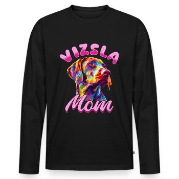 Hungarian Magyar Vizsla Dog Breed Vizsla Mom - Men's Premium Organic Long Sleeve Shirt - black - Front - Nico (187cm)