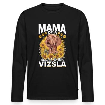 Hungarian Magyar Vizsla Dog Breed Mama of a - Men's Premium Organic Long Sleeve Shirt - black - Front - Nico (187cm)