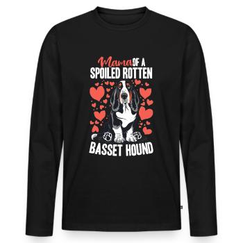 Dog Breed Mama of a Spoiled Rotten Basset Hound - Men's Premium Organic Long Sleeve Shirt - black - Front - Nico (187cm)