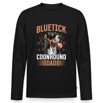 Bluetick Coonhound Dog Bluetick Coonhound Dad - Men's Premium Organic Long Sleeve Shirt - black - Front - Nico (187cm)