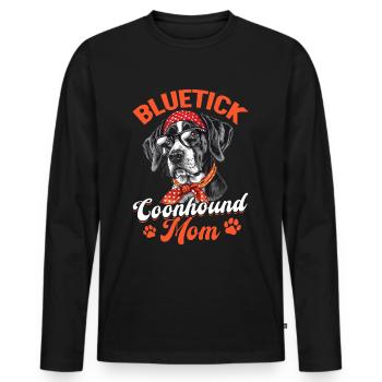 Bluetick Coonhound Dog Bluetick Coonhound Mom - Men's Premium Organic Long Sleeve Shirt - black - Front - Nico (187cm)