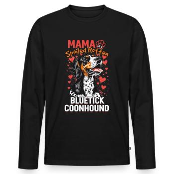 Bluetick Coonhound chien race maman d’un - T-shirt manches longues Premium bio Homme - noir - Devant - Nico (187cm)