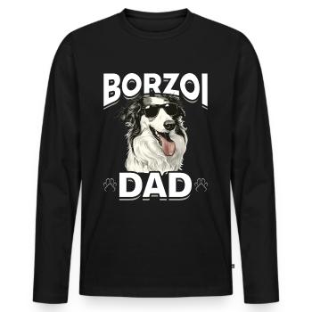 Borzoi Dog Breed Borzoi Dad - Men's Premium Organic Long Sleeve Shirt - black - Front - Nico (187cm)
