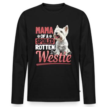 West Highland White Terrier Westie Race de chien - T-shirt manches longues Premium bio Homme - noir - Devant - Nico (187cm)