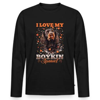 Boykin Spaniel Dog Breed I Love my Boykin Spaniel - Männer Premium Bio Langarmshirt - Schwarz - Vorne - Nico (187cm)