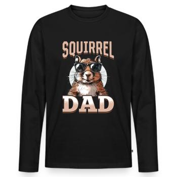 Funny Squirrel Animal Squirrel Dad - Men's Premium Organic Long Sleeve Shirt - black - Front - Nico (187cm)