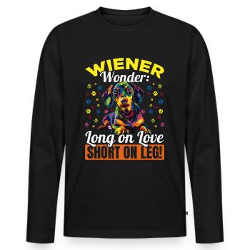 Teckel Doxie Wiener Race de chien Wiener Wonder - T-shirt manches longues Premium bio Homme - noir - Devant - Nico (187cm)
