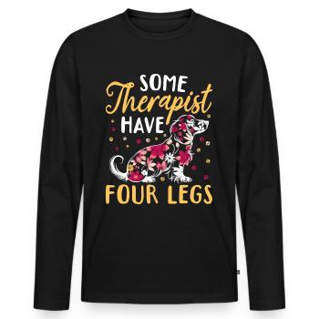 Teckel Doxie Wiener Race de chien Quelques thérapeutes - T-shirt manches longues Premium bio Homme - noir - Devant - Nico (187cm)