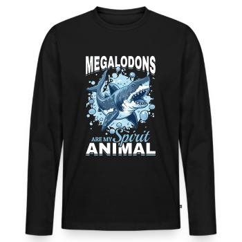 Les mégalodons animaux requins sont mon animal spirituel - T-shirt manches longues Premium bio Homme - noir - Devant - Nico (187cm)