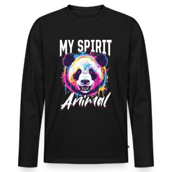 Funny Panda Animal my spirit animal - Men's Premium Organic Long Sleeve Shirt - black - Front - Nico (187cm)