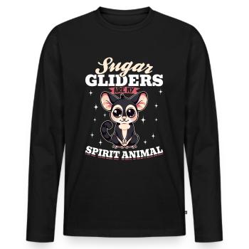 Funny Sugar Glider Animal Sugar Gliders - Men's Premium Organic Long Sleeve Shirt - black - Front - Nico (187cm)