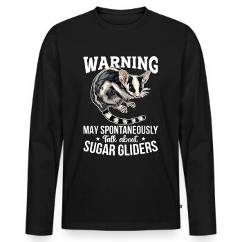 Sugar Glider Animal Warning May Spontaneously - Men's Premium Organic Long Sleeve Shirt - black - Front - Nico (187cm)