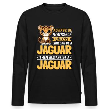 Drôle d’animal jaguar Soyez toujours vous-même - T-shirt manches longues Premium bio Homme - noir - Devant - Nico (187cm)