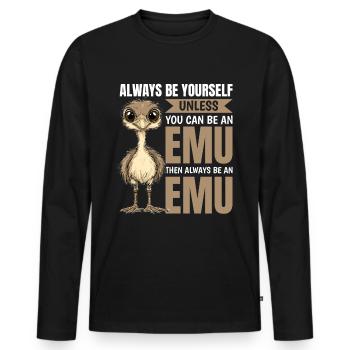 Drôle d’émeu animal Soyez toujours vous-même - T-shirt manches longues Premium bio Homme - noir - Devant - Nico (187cm)