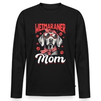 Funny Weimaraner Dog Weimaraner Mom - Männer Premium Bio Langarmshirt - Schwarz - Vorne - Nico (187cm)