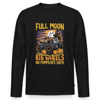 Monster Truck Halloween Full Moon Big Wheels - Männer Premium Bio Langarmshirt - Schwarz - Vorne - Nico (187cm)