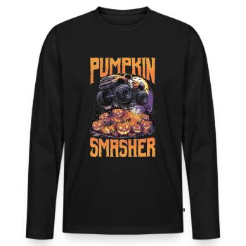 Monster Truck Halloween Pumpkin smasher - Männer Premium Bio Langarmshirt - Schwarz - Vorne - Nico (187cm)