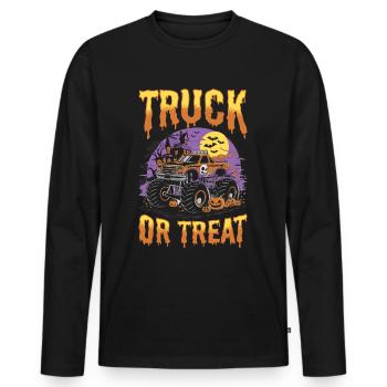 Monster Truck Halloween Truck or Treat - Männer Premium Bio Langarmshirt - Schwarz - Vorne - Nico (187cm)