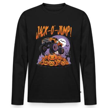 Monster Truck Halloween Jack-o'-Jump! - Männer Premium Bio Langarmshirt - Schwarz - Vorne - Nico (187cm)