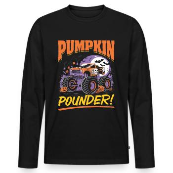 Monster Truck Halloween Pumpkin Pounder! - Männer Premium Bio Langarmshirt - Schwarz - Vorne - Nico (187cm)