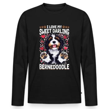 Bernedoodle Dog Breed I Love My Sweet Darling - Men's Premium Organic Long Sleeve Shirt - black - Front - Nico (187cm)