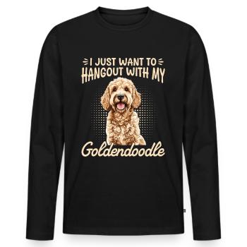 Race de chien Goldendoodle Je veux juste sortir - T-shirt manches longues Premium bio Homme - noir - Devant - Nico (187cm)