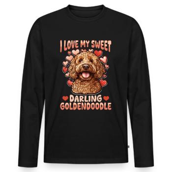 Goldendoodle Dog Breed I Love My Sweet Darling - Men's Premium Organic Long Sleeve Shirt - black - Front - Nico (187cm)