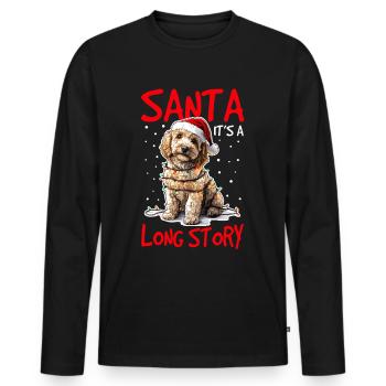Goldendoodle Christmas Dog Breed Santa - Männer Premium Bio Langarmshirt - Schwarz - Vorne - Nico (187cm)