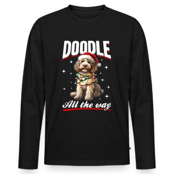 Goldendoodle Christmas Dog Breed Doodle - Männer Premium Bio Langarmshirt - Schwarz - Vorne - Nico (187cm)
