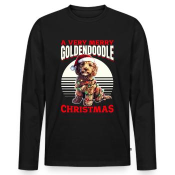 Goldendoodle Noël chien race A Very Merry - T-shirt manches longues Premium bio Homme - noir - Devant - Nico (187cm)