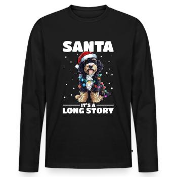 Bernedoodle Christmas Dog Breed Santa - Männer Premium Bio Langarmshirt - Schwarz - Vorne - Nico (187cm)