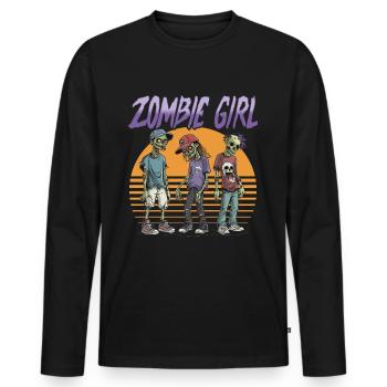 Zombie Halloween Zombie Fille - T-shirt manches longues Premium bio Homme - noir - Devant - Nico (187cm)